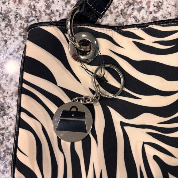 Y2K Kathy Van Zeeland Zebra Mini Tote Bag Purse Hangbag Satchel Top Handle Vtg - Picture 8 of 12